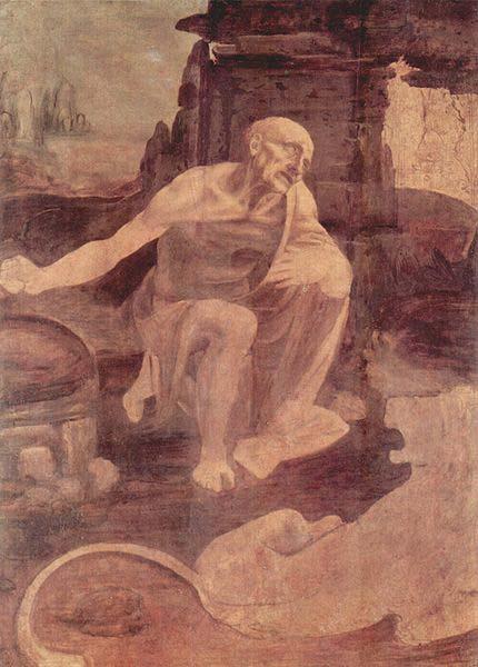 LEONARDO da Vinci Unfinished painting of St. Jerome in the Wilderness France oil painting art